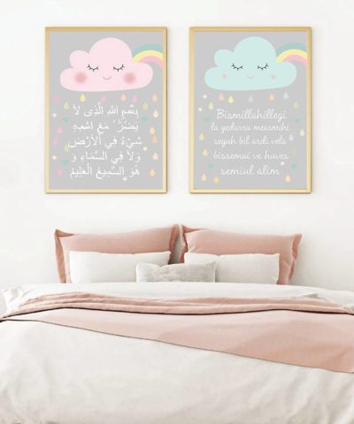 Divine Protection Against Harm Poster – For Kids Islamic Home Decor Kid's Bedroom Islamic Wall Decor  Muslim Kit