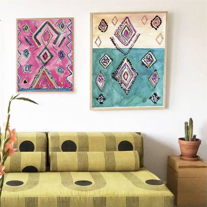 Moroccan Rug Painting – Abstract Islamic Home Decor Lifestyle & Accessories  Muslim Kit
