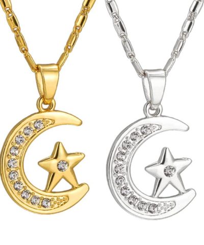 Crescent and Star Necklace for Her Islamic Watches, Jewellery and Accessories For Women Watches and Jewellery  Muslim Kit